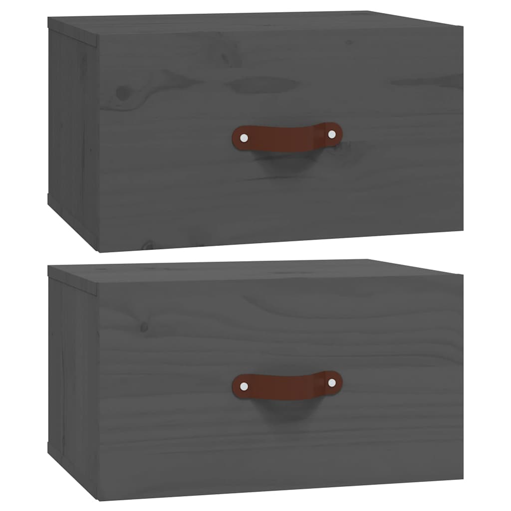 Zidni noćni ormarići 2 kom Siva 40 x 29,5 x 22 cm