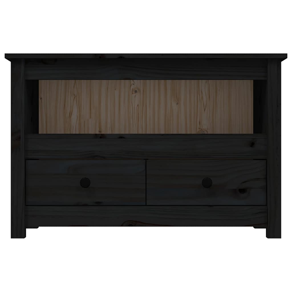 TV ormarić crni 79 x 35 x 52 cm od masivne borovine