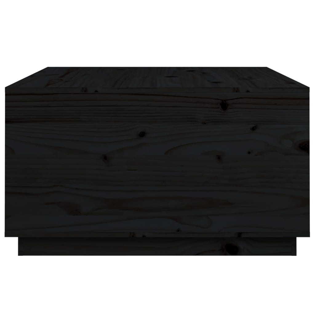 Stolić za kavu crni 80x80x45 cm od masivne borovine