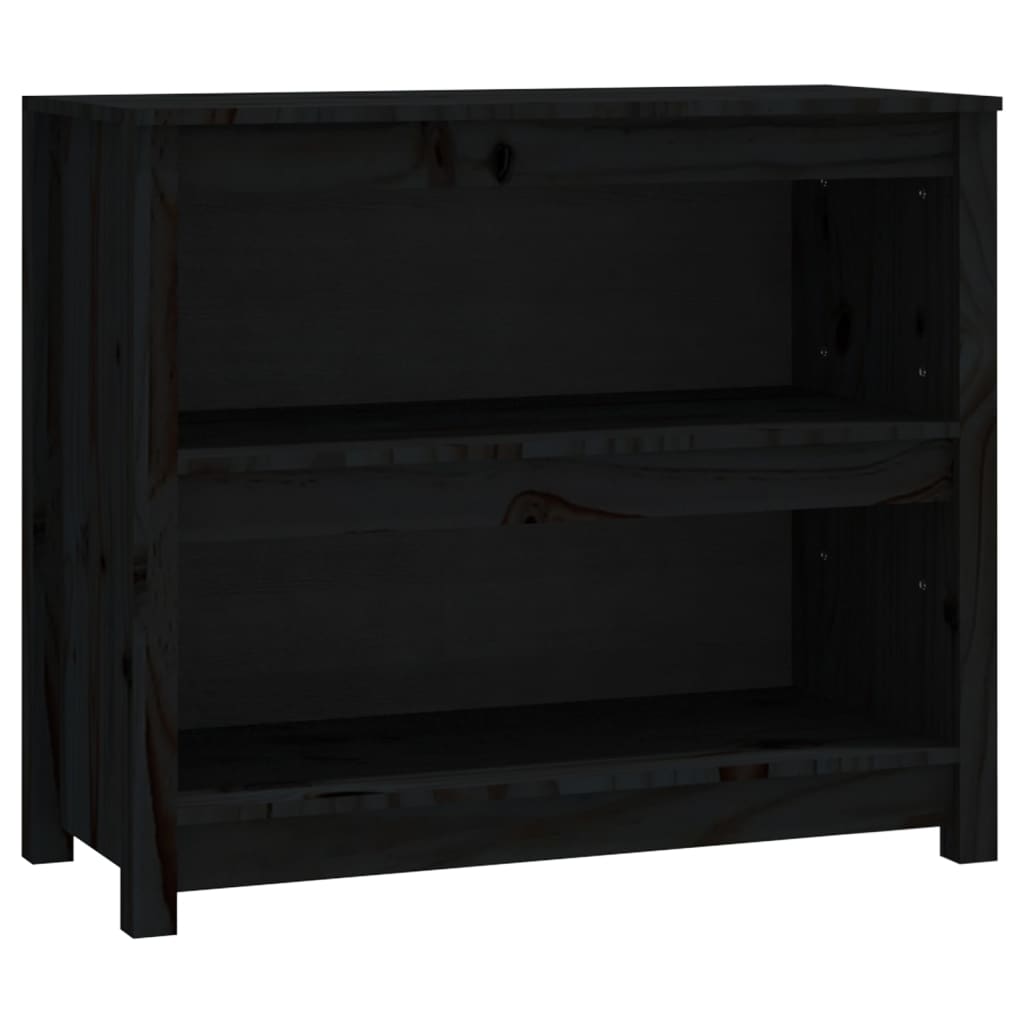 Ormarić za knjige Crna 80x35x68 cm od masivne borovine
