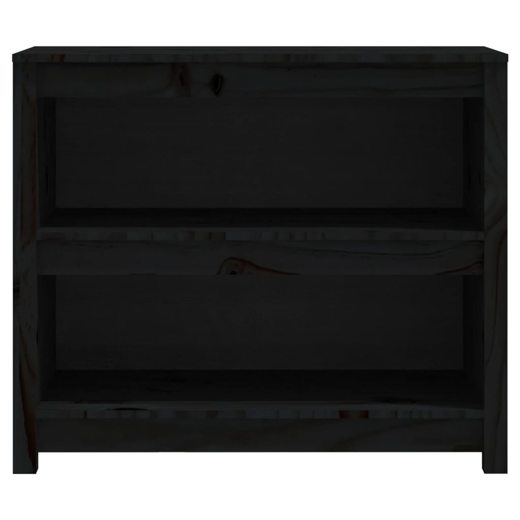 Ormarić za knjige Crna 80x35x68 cm od masivne borovine