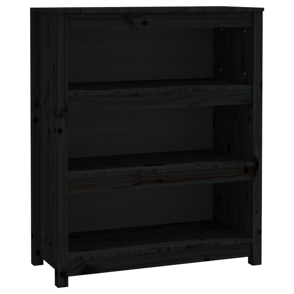 Ormarić za knjige Crna 80x35x97 cm od masivne borovine