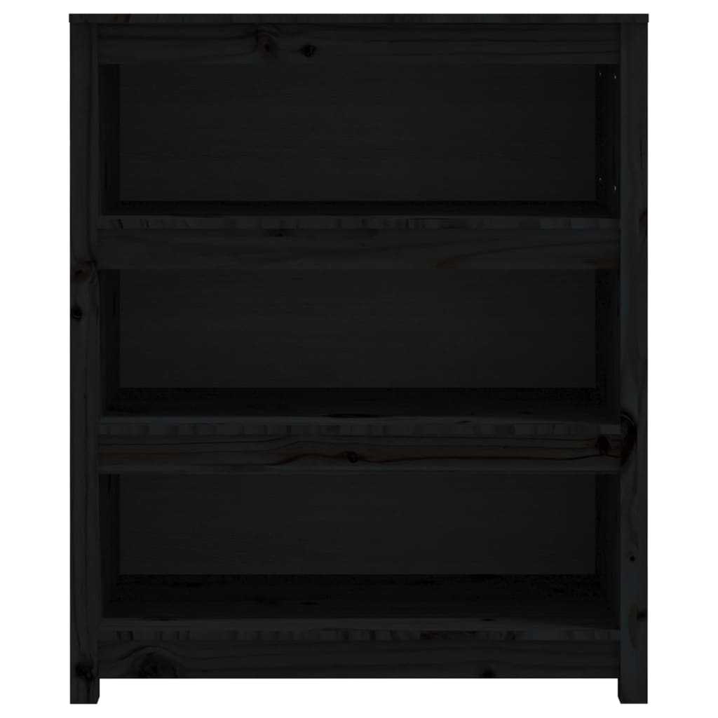 Ormarić za knjige Crna 80x35x97 cm od masivne borovine
