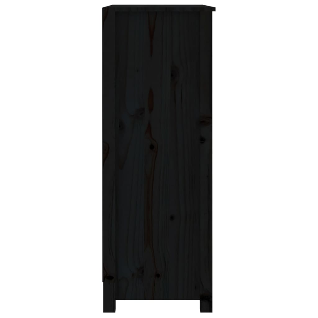 Ormarić za knjige Crna 80x35x97 cm od masivne borovine