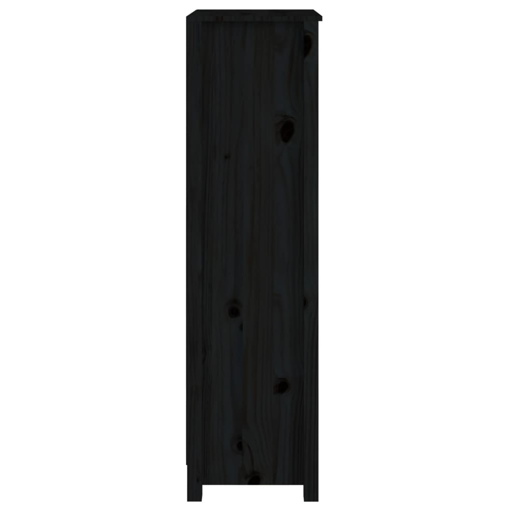 Ormarić za knjige Crna 50x35x125,5 cm od masivne borovine