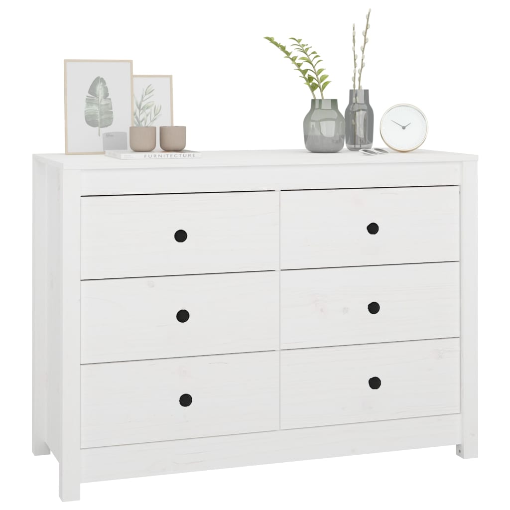 Bočni ormarić bijeli 100 x 40 x 72 cm od masivne borovine