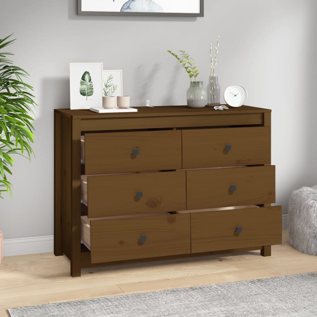 Bočni ormarić boja meda 100 x 40 x 72 cm od masivne borovine