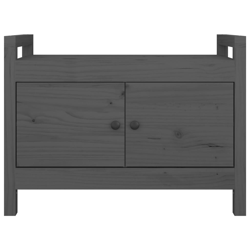Klupa za hodnik siva 80 x 40 x 60 cm od masivne borovine