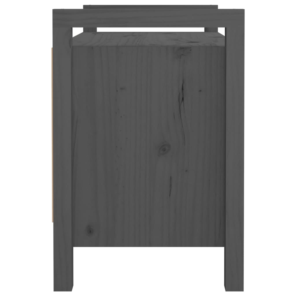 Klupa za hodnik siva 80 x 40 x 60 cm od masivne borovine