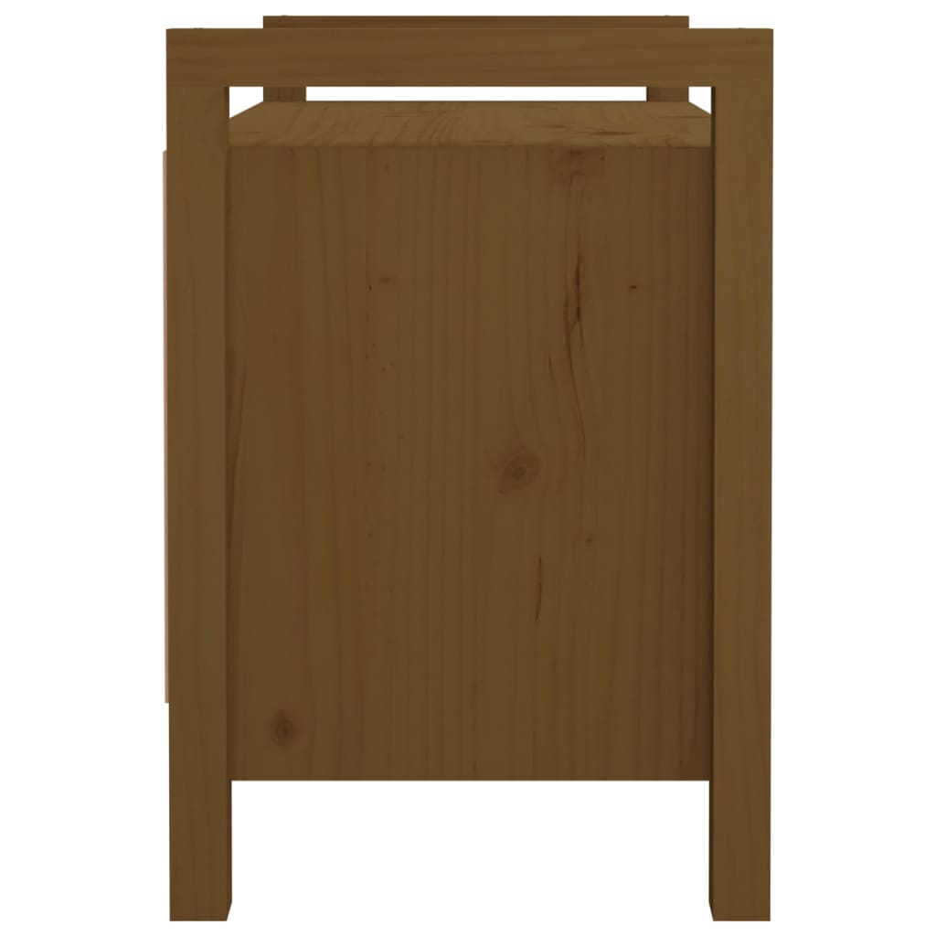Klupa za hodnik boja meda 80 x 40 x 60 cm od masivne borovine