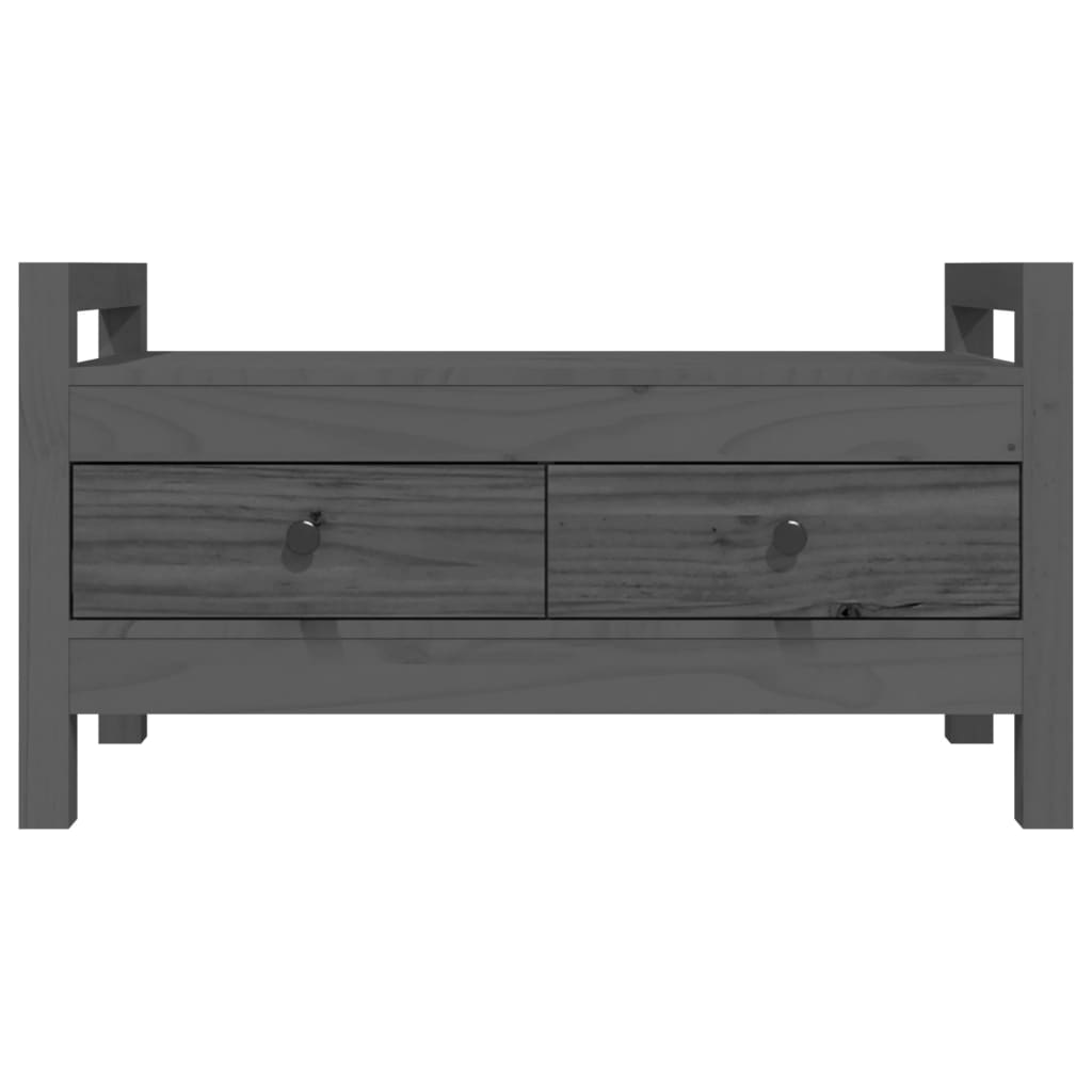 Klupa za hodnik siva 80x40x43 cm od masivne borovine