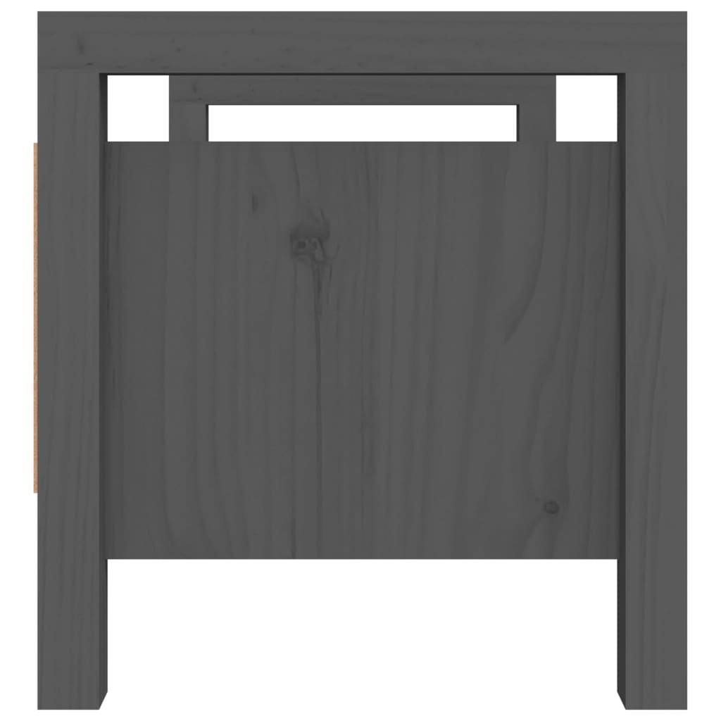 Klupa za hodnik siva 80x40x43 cm od masivne borovine