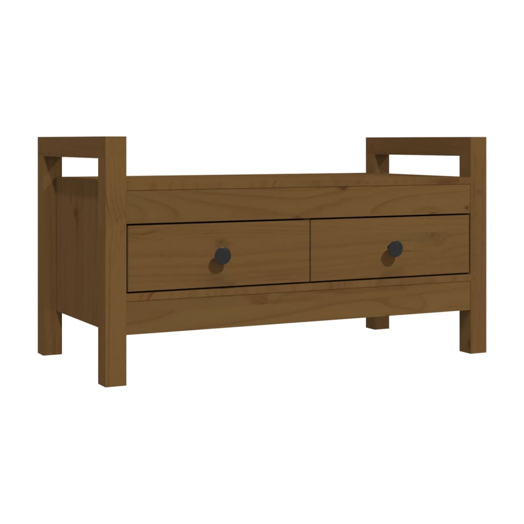 Klupa za hodnik boja meda 80x40x43 cm od masivne borovine