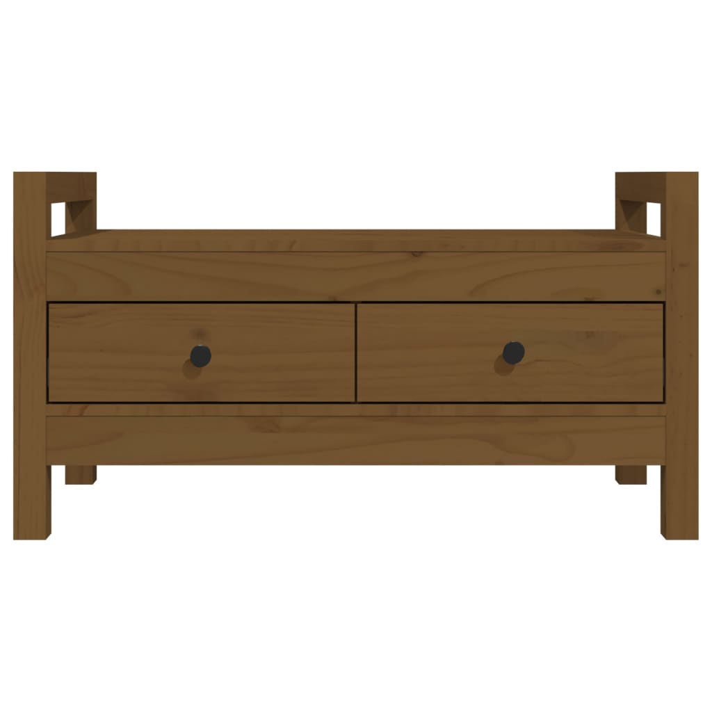 Klupa za hodnik boja meda 80x40x43 cm od masivne borovine