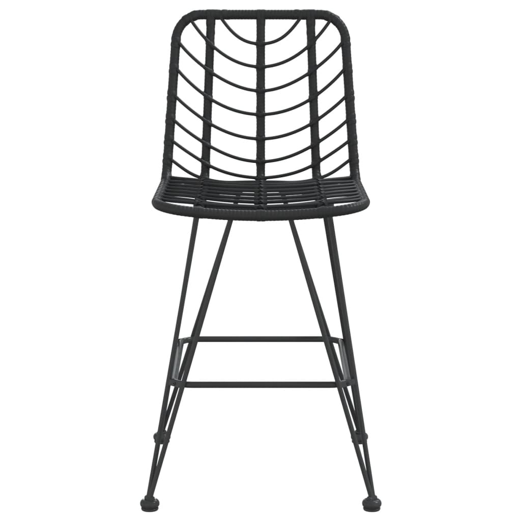 Barski stolci 2 kom crni 45 x 56 x 103,5 cm PE ratan i čelik