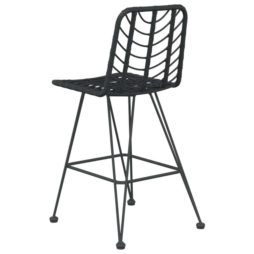 Barski stolci 2 kom crni 45 x 56 x 103,5 cm PE ratan i čelik