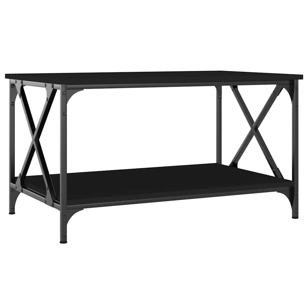 Stolić za kavu crni 80x50x45 cm konstruirano drvo i željezo