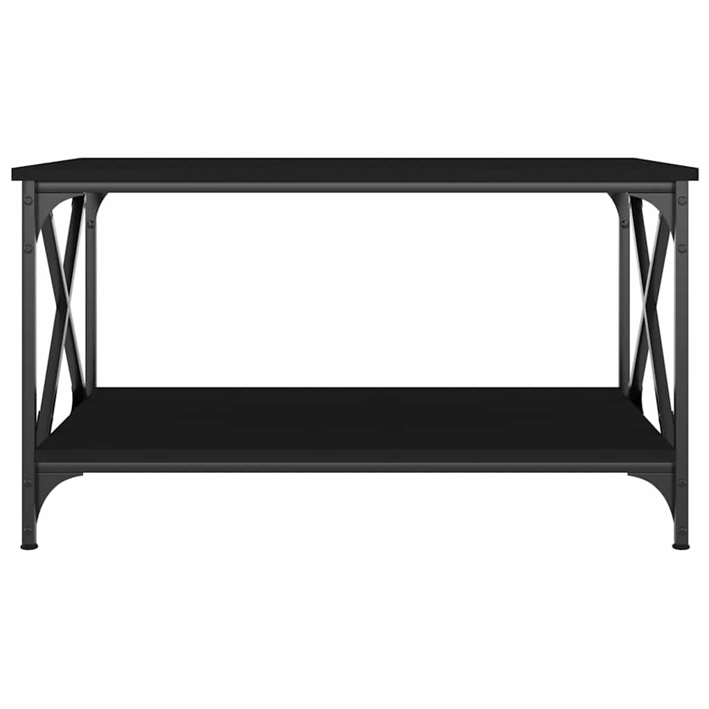 Stolić za kavu crni 80x50x45 cm konstruirano drvo i željezo