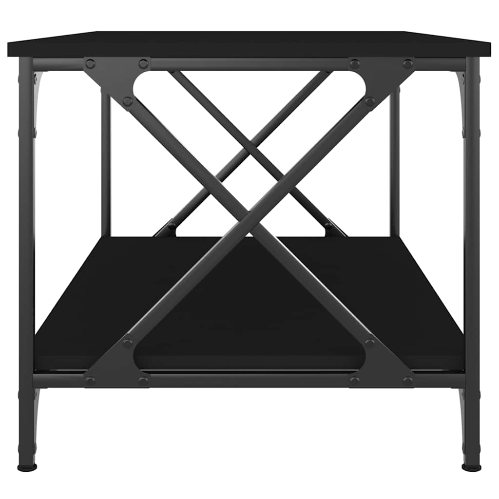 Stolić za kavu crni 80x50x45 cm konstruirano drvo i željezo