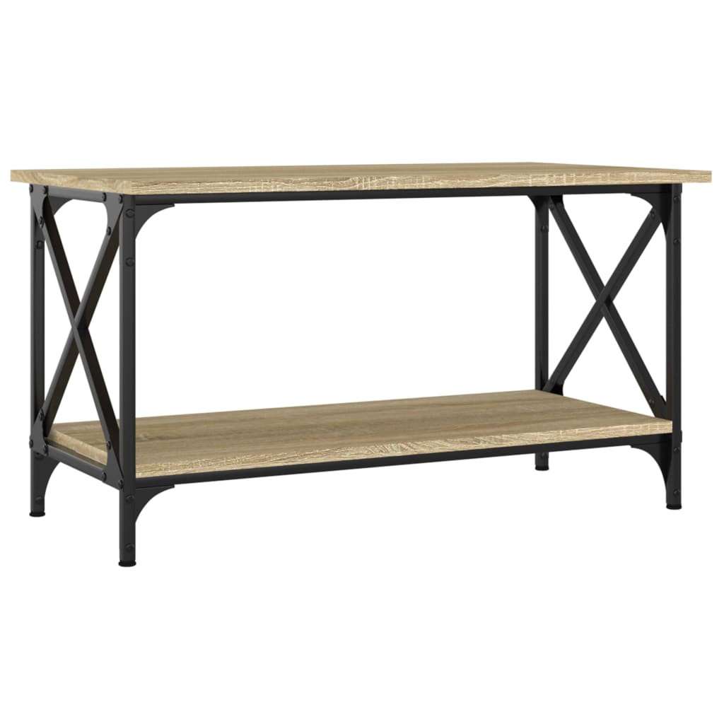 Stolić za kavu boja hrasta 80x45x45 cm od drva i željeza