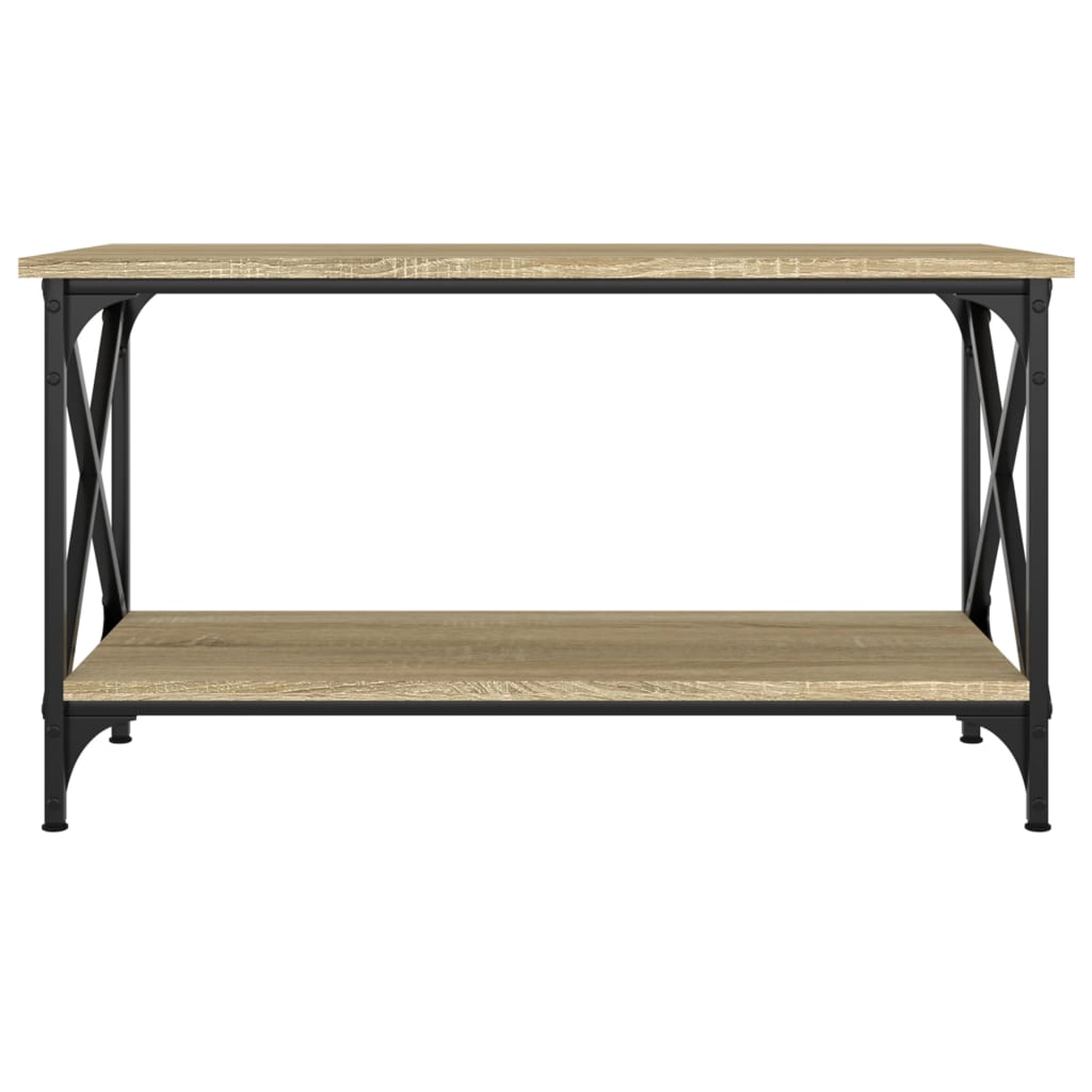 Stolić za kavu boja hrasta 80x45x45 cm od drva i željeza