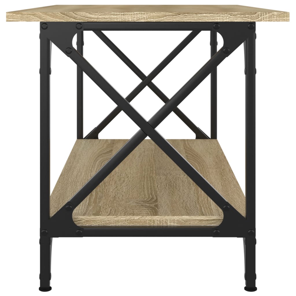 Stolić za kavu boja hrasta 80x45x45 cm od drva i željeza