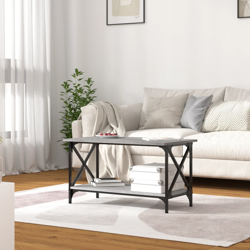 Stolić za kavu sonoma sivi 80x45x45 cm od drva i željeza