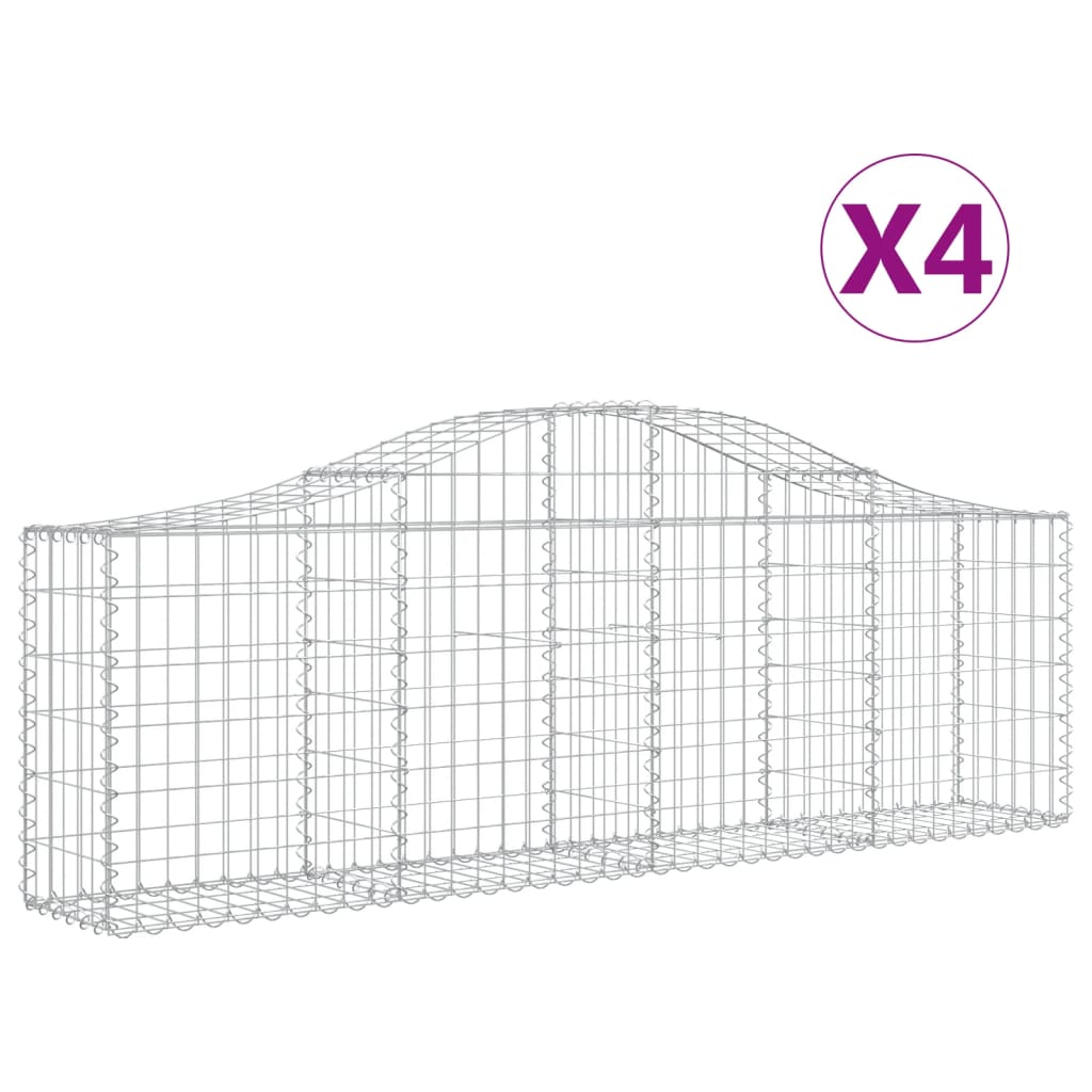 Lučne gabionske košare 4 kom 200x30x60/80 cm pocinčano željezo