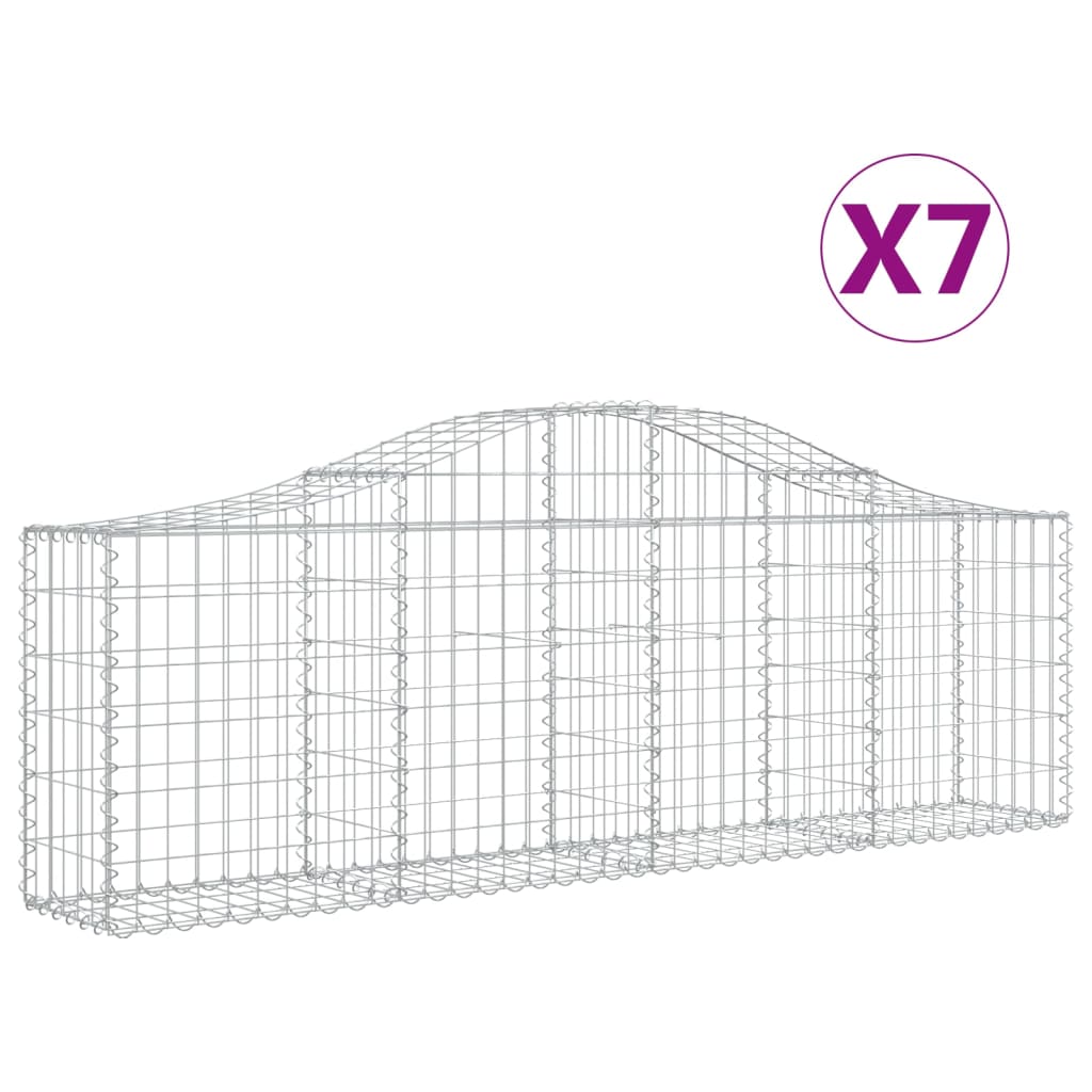 Lučne gabionske košare 7 kom 200x30x60/80 cm pocinčano željezo