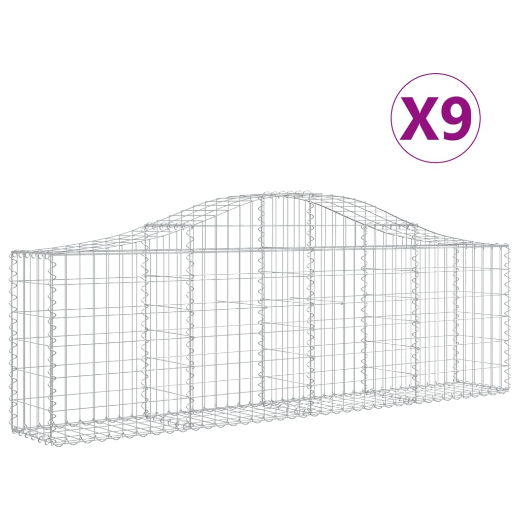 Lučne gabionske košare 9 kom 200x30x60/80 cm pocinčano željezo