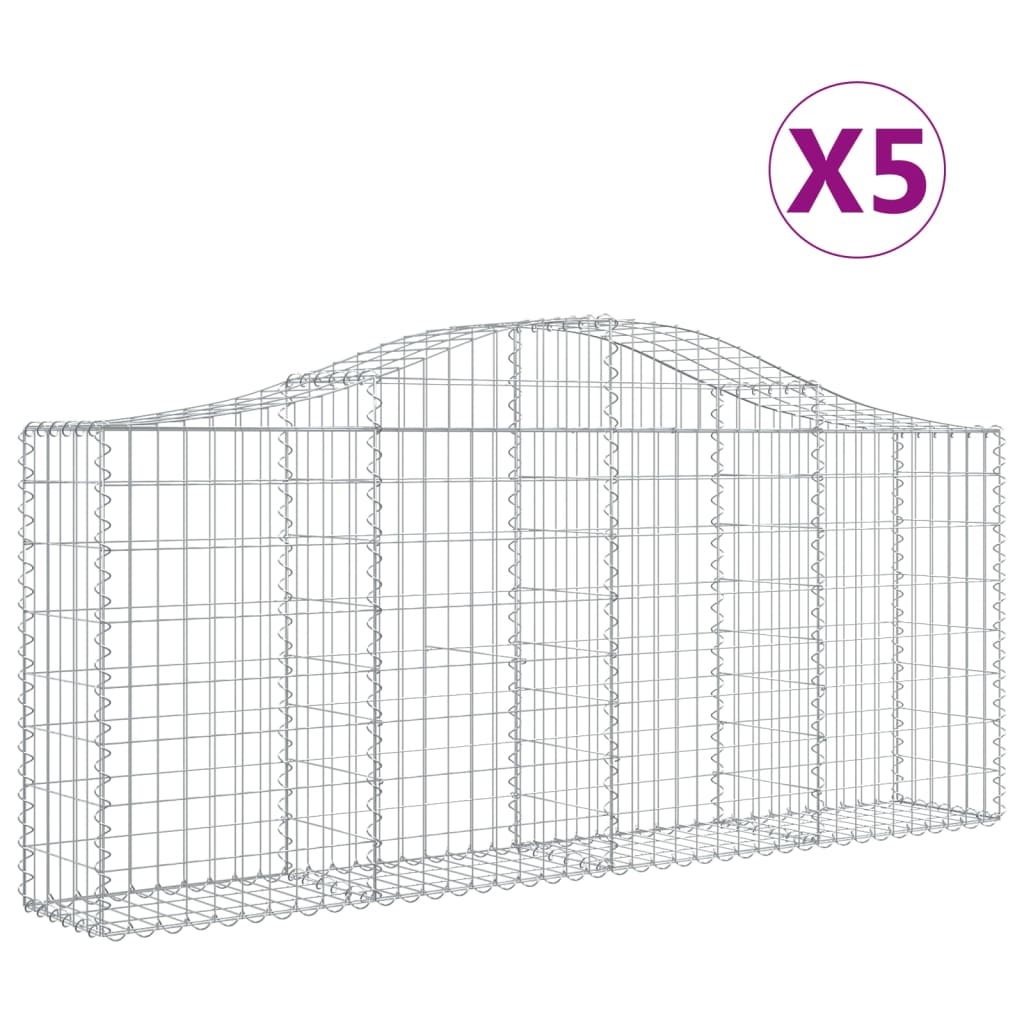 Lučne gabionske košare 5 kom 200x30x80/100 cm pocinčano željezo