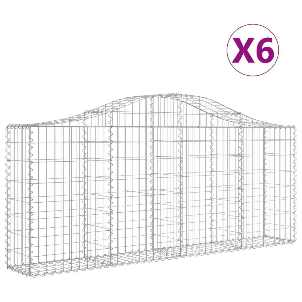 Lučne gabionske košare 6 kom 200x30x80/100 cm pocinčano željezo