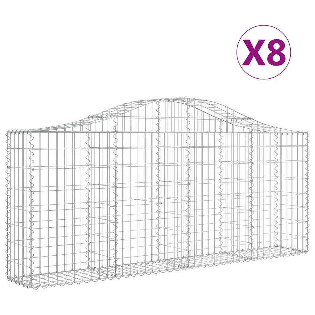 Lučne gabionske košare 8 kom 200x30x80/100 cm pocinčano željezo
