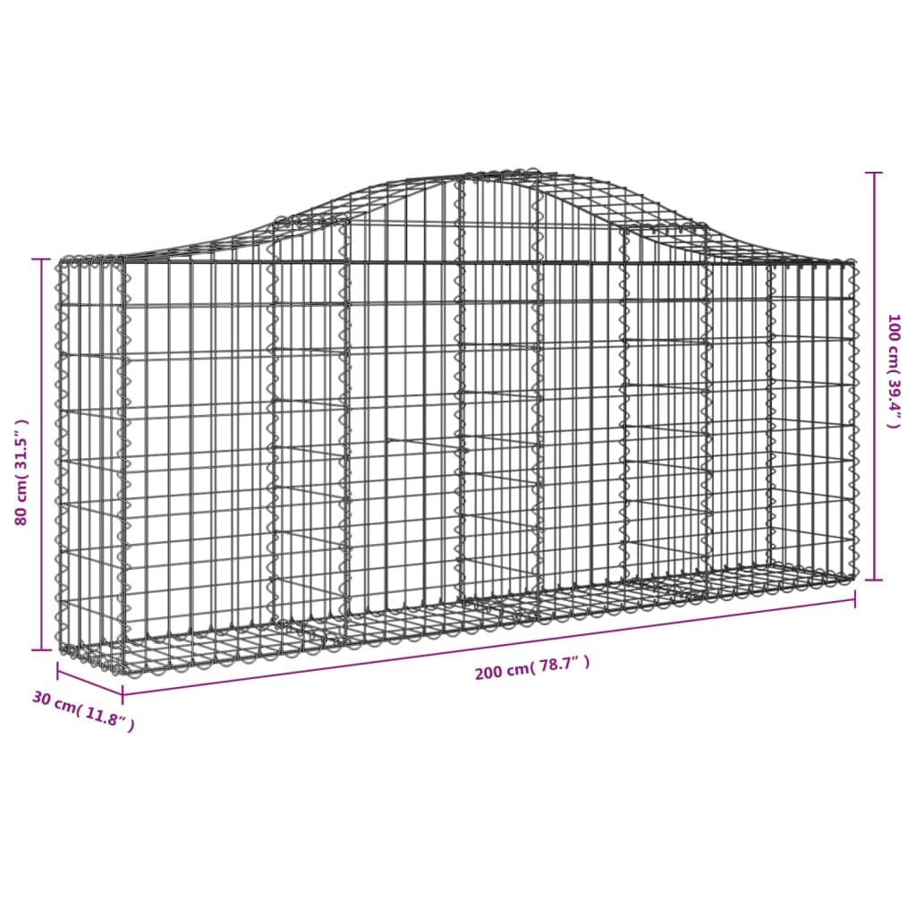 Lučne gabionske košare 14 kom 200x30x80/100cm pocinčano željezo