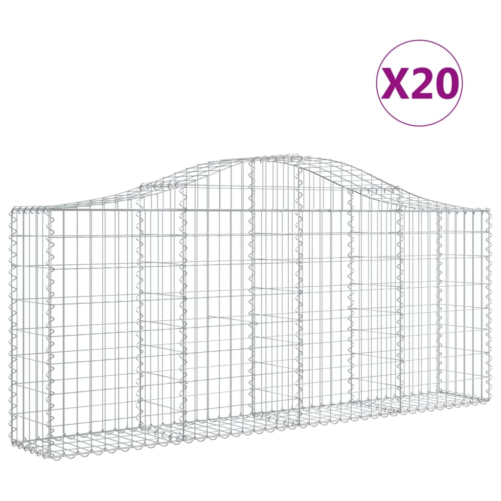 Lučne gabionske košare 20 kom 200x30x80/100cm pocinčano željezo