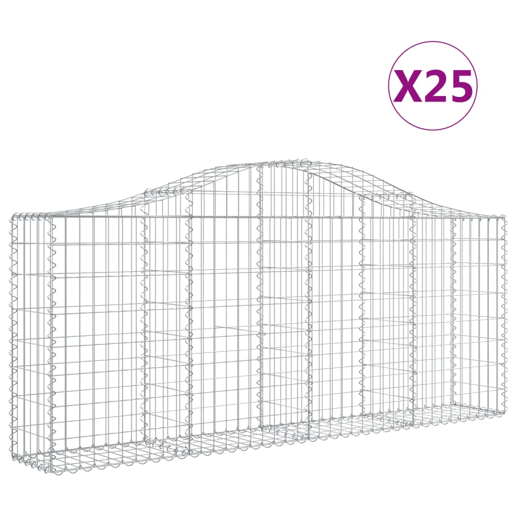 Lučne gabionske košare 25 kom 200x30x80/100cm pocinčano željezo