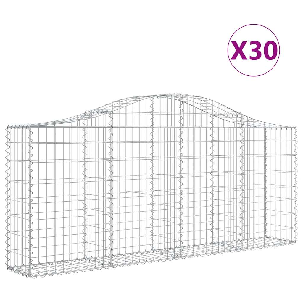 Lučne gabionske košare 30 kom 200x30x80/100cm pocinčano željezo