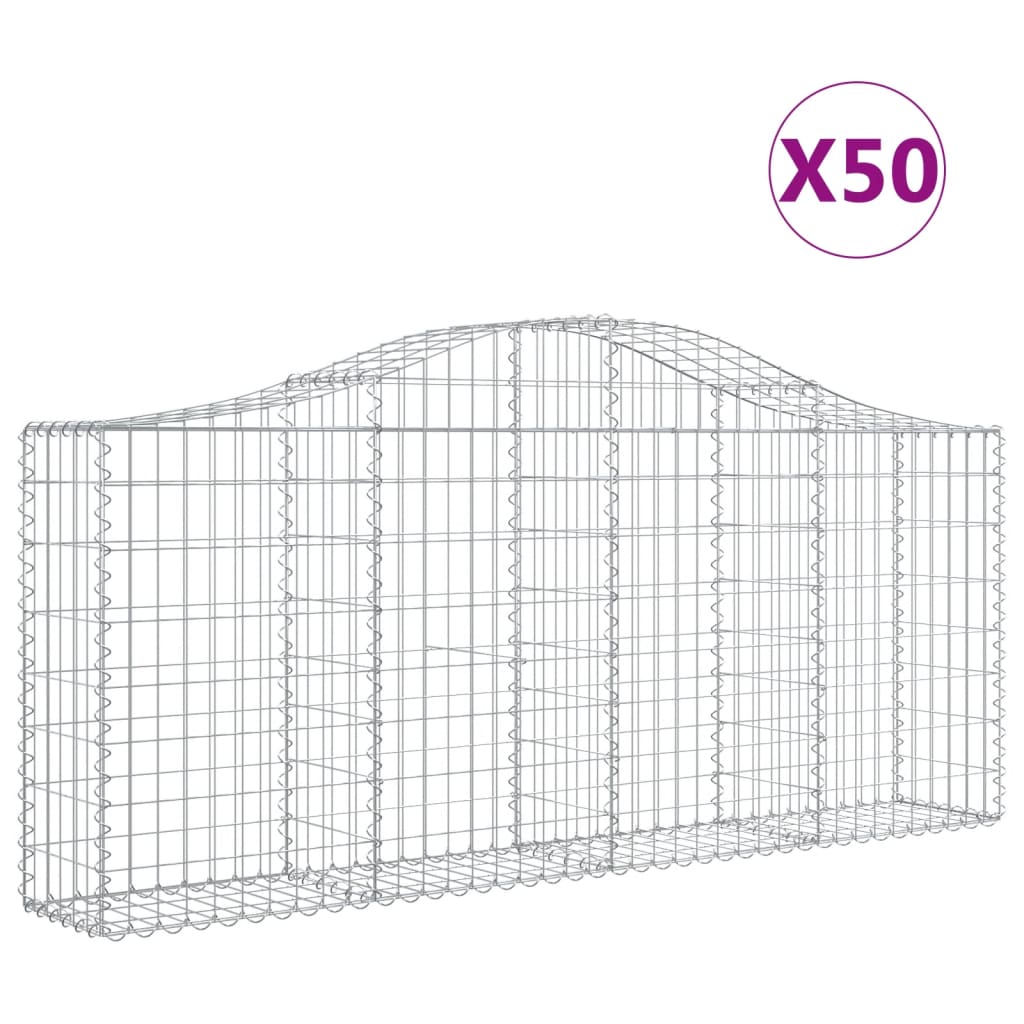Lučne gabionske košare 50 kom 200x30x80/100cm pocinčano željezo