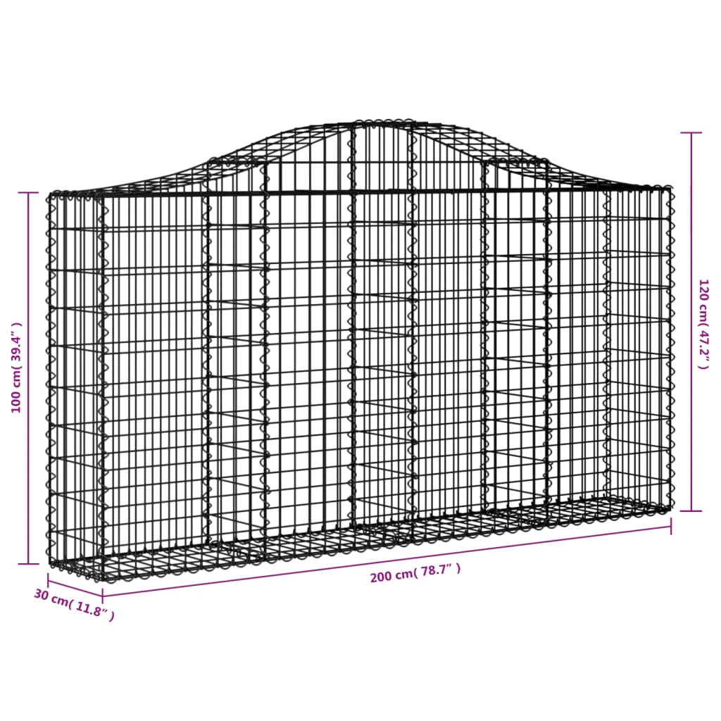 Lučne gabionske košare 10kom 200x30x100/120cm pocinčano željezo