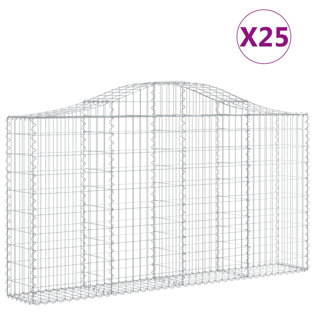 Lučne gabionske košare 25kom 200x30x100/120cm pocinčano željezo