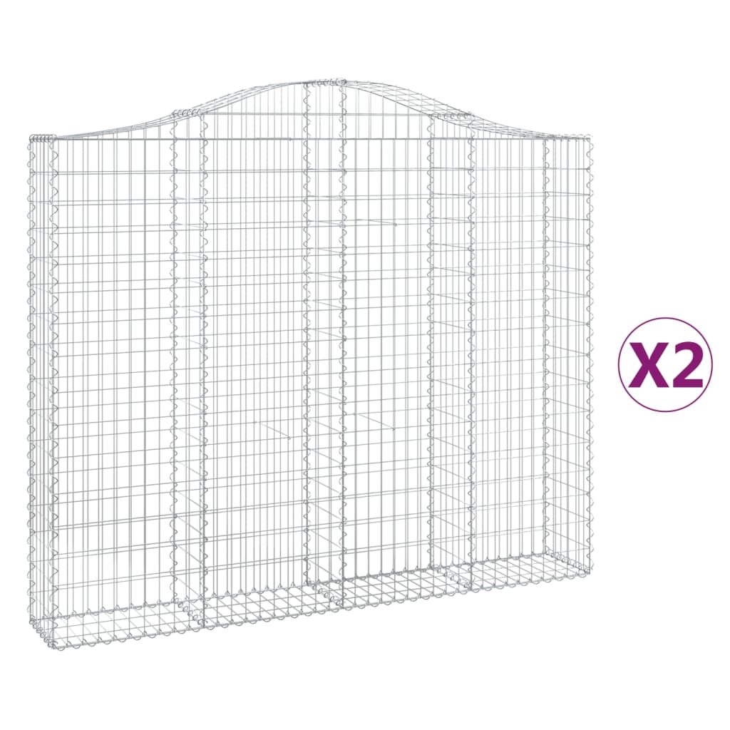 Lučne gabionske košare 2 kom 200x30x160/180cm pocinčano željezo