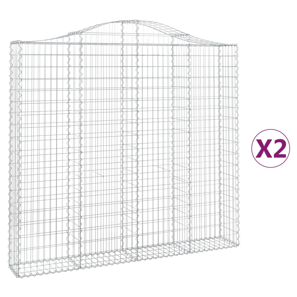 Lučne gabionske košare 2 kom 200x30x180/200cm pocinčano željezo