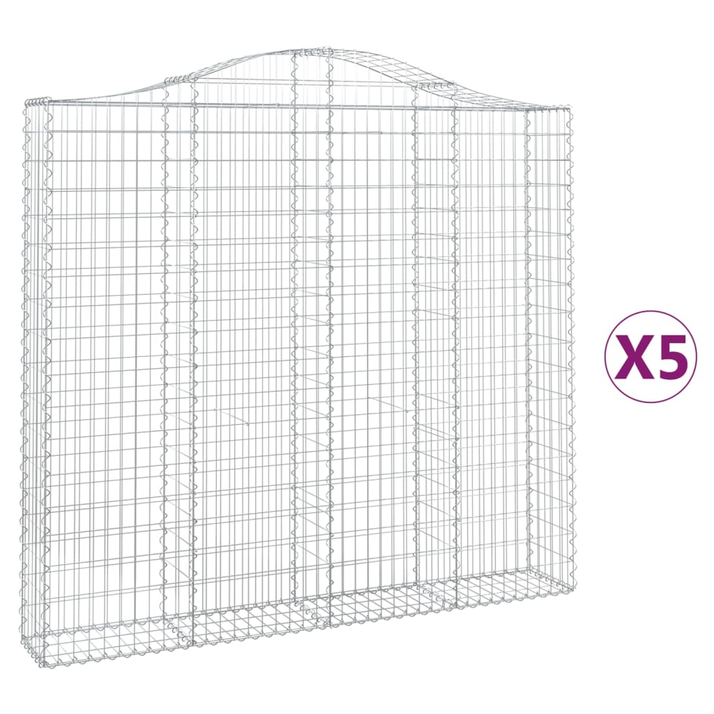 Lučne gabionske košare 5 kom 200x30x180/200cm pocinčano željezo