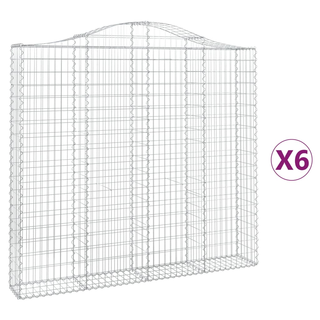 Lučne gabionske košare 6 kom 200x30x180/200cm pocinčano željezo