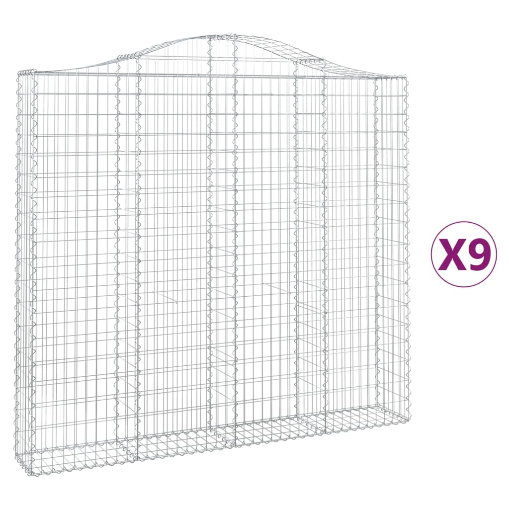 Lučne gabionske košare 9 kom 200x30x180/200cm pocinčano željezo