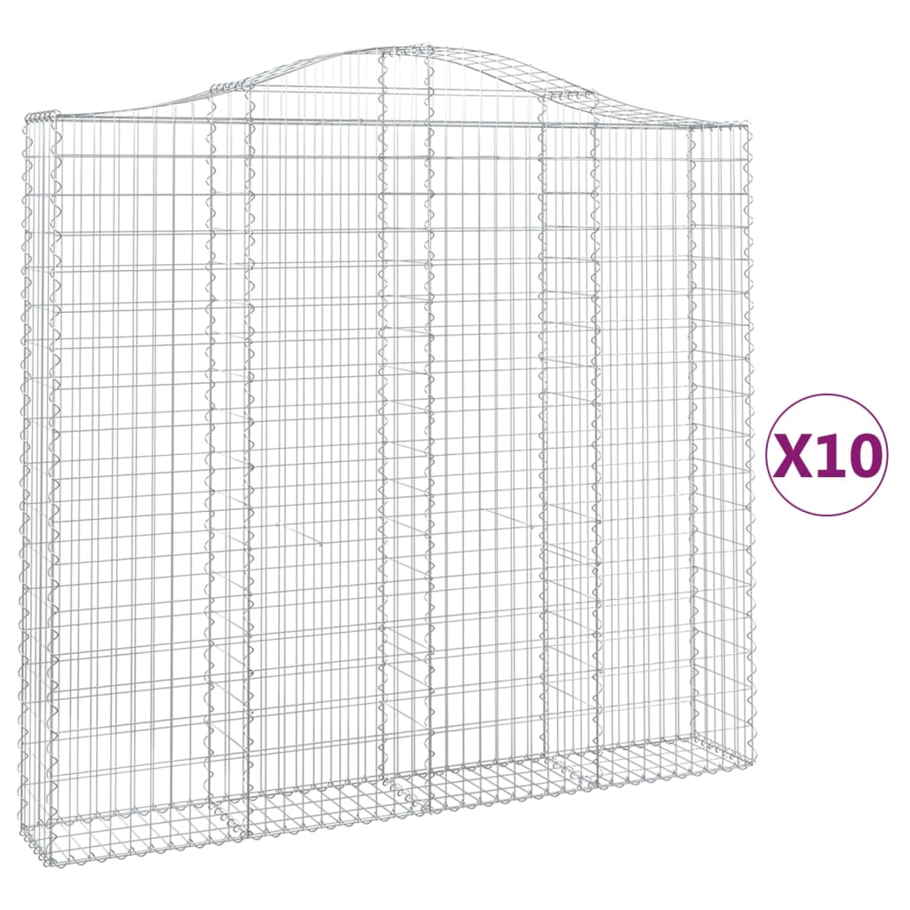 Lučne gabionske košare 10kom 200x30x180/200cm pocinčano željezo