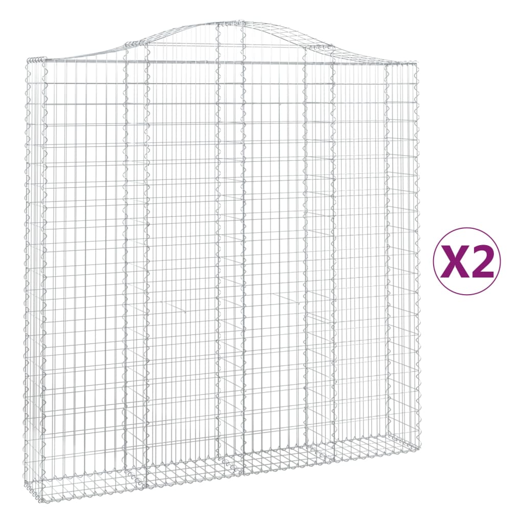 Lučne gabionske košare 2 kom 200x30x200/220cm pocinčano željezo