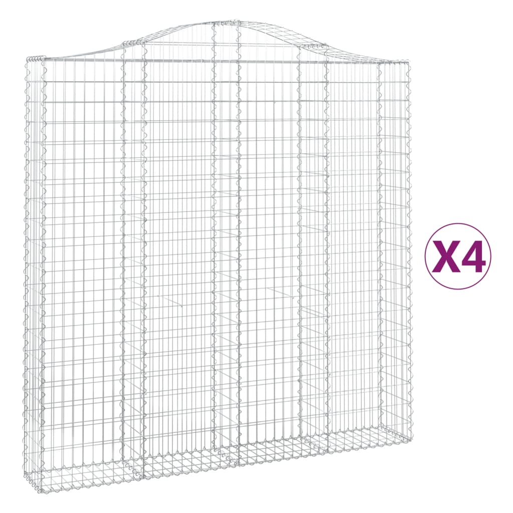 Lučne gabionske košare 4 kom 200x30x200/220cm pocinčano željezo
