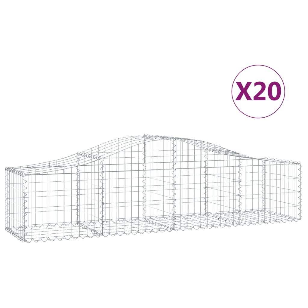 Lučne gabionske košare 20 kom 200x50x40/60 cm pocinčano željezo
