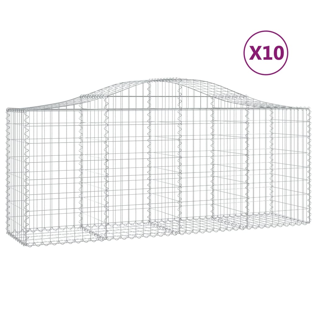 Lučne gabionske košare 10 kom 200x50x80/100cm pocinčano željezo